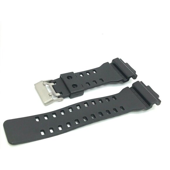 Men's Watch Band Replacement Black Rubber Strap 15.5/29mm Lug Silver Buc… - Picture 4 of 8